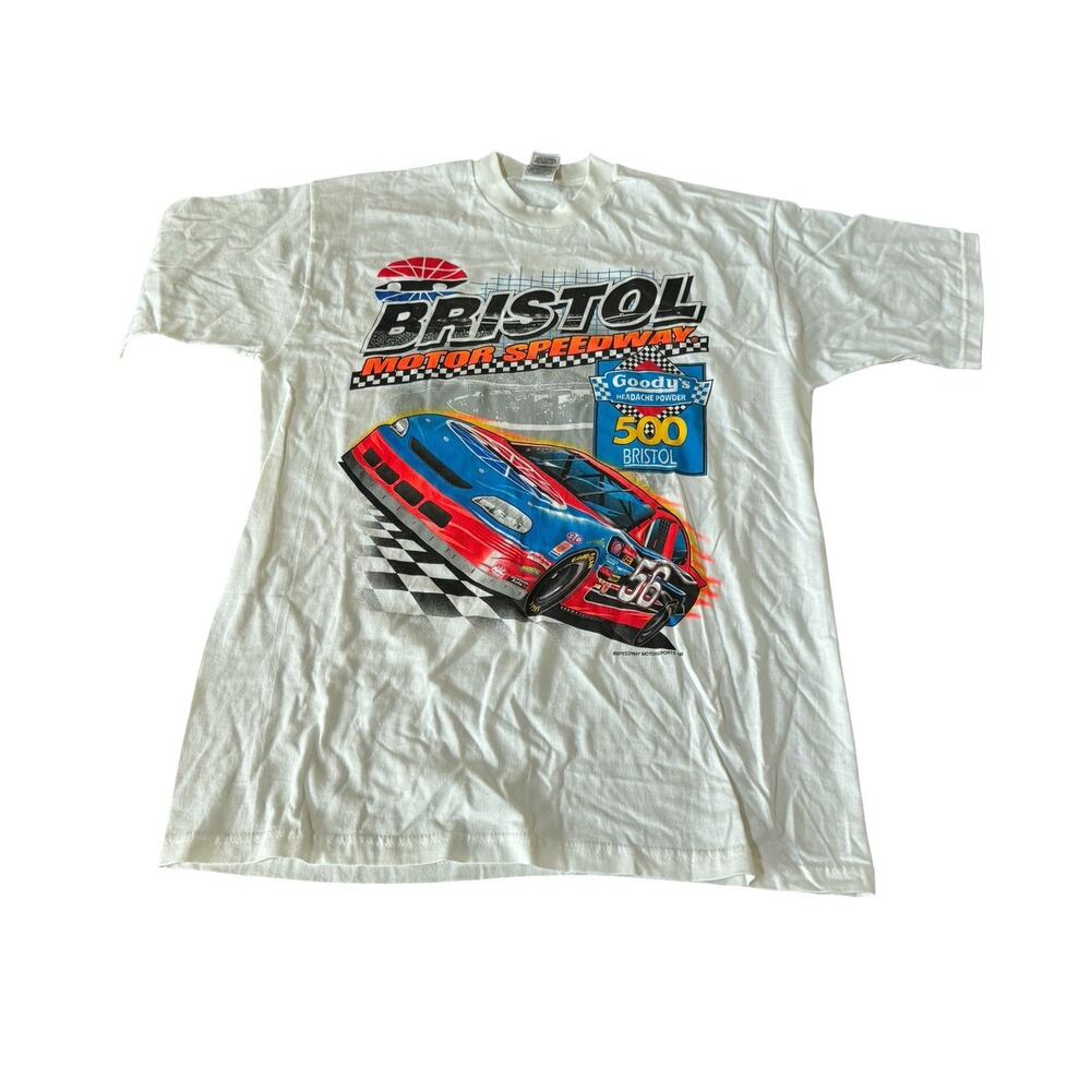 Vintage Bristol Motor Speedway Night Race T Shirt L NASCAR Auto Racing Graphic
